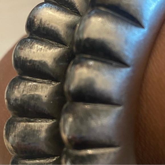 Silver Antiqued Textured Bangles 1 Pair - Picture 8 of 10